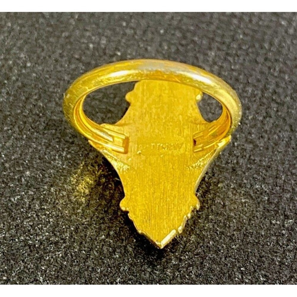 Vintage Avon 1976 Kensington Ring Goldtone Victorian Revival Signed Adjustable - Picture 7 of 8